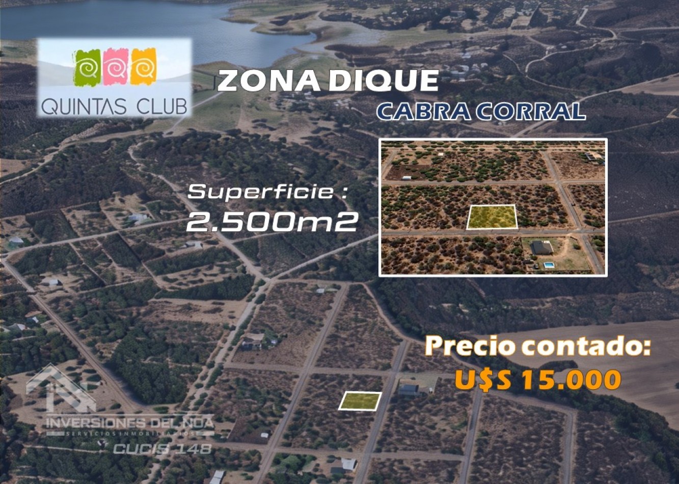 TERRENO EN VENTA QUINTAS CLUB (DIQUE CABRA CORRAL)